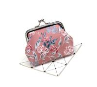 HIKOO DAILY Porte-monnaie tendance avec imprimé floral pour fille - Portefeuille pour femme - Mini sac d'argent en cuir PU - Porte-cartes, E, 1PCS