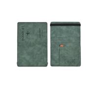 HIKOO DAILY Portefeuille de voyage en cuir synthétique pour homme - Accessoires de voyage pour homme - Porte-cartes de visite, Vert, Taille unique