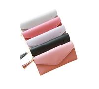 HIKOO DAILY Portefeuille tendance pour femme avec fermeture éclair - Noir blanc gris rouge - Longue section - En cuir synthétique souple, blanc 1, Taille unique