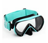 HIKOTEY Masque de Plongée pour Enfant 4-16 ans,180°Champ de Vision Panoramique HD,Lunettes Plongée Anti-Buée Anti-Fuite,Avec Lentille Verre Trempé,Sangle Ajustable pour Masque Facial Tissu Doux - Bleu