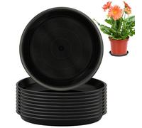 HIKPACKER Lot de 10 Soucoupe Pot 15cm Soucoupes pour Pots de Fleurs, Fleur Dessous de Pot de Feur Rond Coupelle Pot de Fleur Soucoupe en Plastique, pour Intérieur, Extérieur, Jardin(Noir)