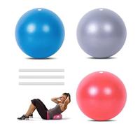 HIKPACKER Lot de 3 ballons de gymnastique et Pilates 20 cm, avec paille gonflable, pour yoga, fitness et équilibre