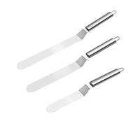 HIKPACKER Spatules à Glaçage Coudées Set, 6/8/10in Spatule Sucrée en Acier Inoxydable, Spatule Patisserie Anglées, Spatule Coudées à Pâtisserie, Décorant des Gâteaux Spatule, Gâteaux Spatule à Glaçage