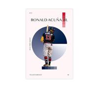HIKPYY Impression sur toile Ronald Acuna Jr. - Atlanta Braves - Décoration murale pour salon, chambre à coucher - 30 x 45 cm