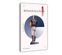 HIKPYY Ronald Acuna Jr. Impression sur toile - Atlanta Braves - Décoration pour chambre à coucher, bureau, chambre - Cadeau - 30 x 45 cm