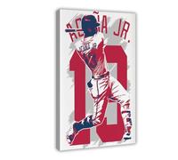 HIKPYY Ronald Acuna Jr. Poster Atlanta Braves Baseball fait à la main sur toile 4 - Décoration murale pour salon, chambre à coucher - 60 x 90 cm