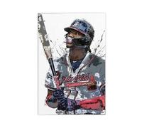 HIKPYY Ronald Acuna Jr. Poster Atlanta Braves Baseball fait à la main sur toile pour décoration murale de salon, chambre à coucher (60 x 90 cm)