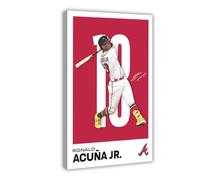 HIKPYY Ronald Acuna Jr. - Poster sur toile faite à la main pour décoration de chambre à coucher, bureau, cadeau (50 x 75 cm)