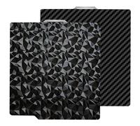 HIKUDIY 257x257mm PET PEO Plaque de construction pour Bambu Lab X1C/X1/X1E/P1P/P1S/A1, feuille en acier à ressort PET en fibre de carbone + PEO diamant lisse pour imprimante 3D Bambu Lab