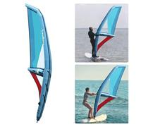 HIKUUER Voile de surf gonflable avec base rotative à 360° en tissu Oxford + aile gonflable en PVC avec pompe pour la plage et les sports nautiques