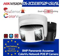 Hikvision 8MP panoramique ColorVu tourelle caméra IP DS-2CD2387G2P-LSU/SL 4K sécurité Double lentille couleur nuit intégré micro haut-parleur