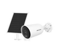 Hikvision Caméra IP DS-2CFS04/4G (2.8mm) – Bullet TurboHD, IP66, kit solaire sans fil blanc