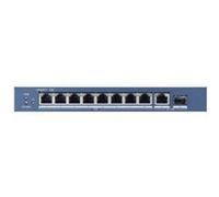 Hikvision DS-3E0510P-E - Commutateur - non géré - 8 x 10/100/1000 (PoE+) + 1 x 10/100/1000 + 1 x Gigabit SFP - de bureau - PoE+ (110 W) - Tension CC G