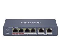 Hikvision Commutateur intelligent DS-3E1106HP-EI – 3 PoE+ / 2 liaison montante / 1 Hi‑PoE (60W)