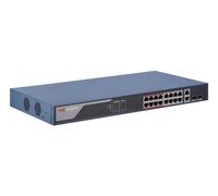 Hikvision DS-3E1318P-EI commutateur réseau Géré Fast Ethernet (10/100) Connexion Ethernet, supportant l'alimentation via ce port (PoE) 1U Bleu
