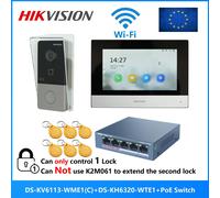 HIKVISION DS-KIS603-P (C) Stérilisation multilingue 3PG POE Peugeot d'interphone vidéo, comprend DS-KV6113-WPE1(C) et DS-KH6320-WTE1 et interrupteur PoE with PoE Switch Kit