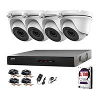 Hikvision Kit de vidéosurveillance 4 canaux DVR 1080p et 4 caméras Full HD 1080p avec vision nocturne 20 m Vue à distance Système de caméra de sécurité P2P facile