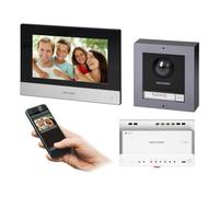 HIKVISION Kit Visiophone Connecté unifamilial à 2 fils Interphone Video Filaire Connecté avec écran Tactile 7" et WiFi Panneau Externe avec caméra FullHD Sonnette Video