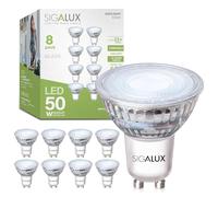 Hikyskin Sigalux GU10 LED Light Bulbs, Dimmable 5000K Daylight White Natural Light, 4.5W 450LM, MR16 LED Bulb Equivalent 50W Halogen Replacement, 35 Degree Spot for Track Light Bulb, Pack of 8
