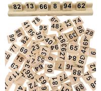 Hilai 100 pièces Blocs de Chiffres 1x1 Pouce Bloc de Chiffres imprimé Clair, en Bois Montessori éducatifs pour Jeu société pour Enfants, Jeu d'orthographe, Jouet