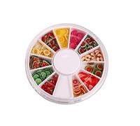 Hilai - 144 pièces de décorations pour nail art en 3D, tranches de fruits en pâte Fimo