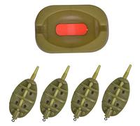 Hilai 5 pièces mangeoires en Ligne de pêche, méthodes de pêche en Ligne Brunes méthode de libération Rapide mangeoire méthode de Moule mangeoires et moules pour la pêche à la Carpe 15g 20g 25g 35g