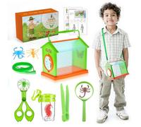 Hilai Attrape-Insectes pour Enfants, kit de Capture d'insectes 12 pièces avec loupe et piège à, Pince à épiler et boîte Portable, Jouets éducatifs Contre Les pour garçons Filles de 3 a