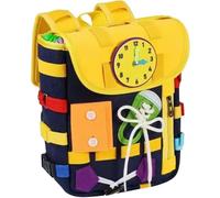 Hilai Busy Board Sac à Dos pour l'éducation précoce, capacité, coloré, pour Tout-Petits, Mignon, interactif, léger, Portable, Jouet d'apprentissage pour la Maison, la Maternelle, Bleu