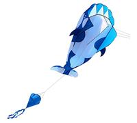 Hilai Cerf-Volant 3D sans Cadre, en Paraffine Souple, Baleine géante, Grand cerf-Volant de Plage, Jouet Amusant pour Enfants, Bleu et Blanc