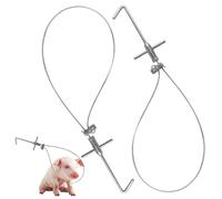 Hilai Fil de Caisse Claire pour Le piégeage, Paquet de 2 Boucles retenue en câble métallique en Acier Robuste avec Bouton Verrouillage réglable, pour Le contrôle et la Manipulation des Animaux.