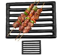 Hilai Grille de cheminée en Fonte, Grille de feu 8, 5 x 6, 3, grilles feu Robustes pour Feux Ouverts avec Conception pour poêle à Bois, Combustion Efficace et Chute Cendres