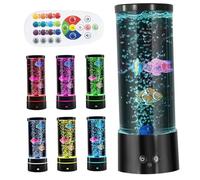 Hilai Lampe à bulles de poisson Lampe à bulles multicolore changeante avec télécommande USB/piles de poisson pour chambres d'enfants 4, 1 x 11, 6 pouces