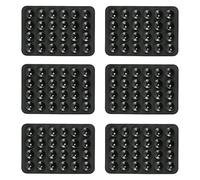 Hilai Ventouses, 6pcs Mini Tapis de Ventouse, Tapis de Ventouse en Silicone carré antidérapant pour téléphone avec 24 ventouses Tapis de Support de téléphone Polyvalent Noir