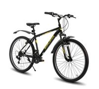 HILAND 26 pouces VTT,21 vitesses pour hommes et femmes, cadre en acier haute résistance, freins en V, vélo hardtail adulte,Noir