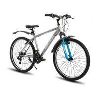 HILAND 27,5 pouces VTT,21 vitesses pour hommes et femmes, cadre en acier haute résistance, freins en V, vélo hardtail adulte,Gris