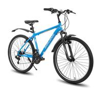 HILAND 27,5 pouces VTT,21 vitesses pour hommes et femmes, cadre en acier haute résistance, freins en V, vélo hardtail adulte,Bleu