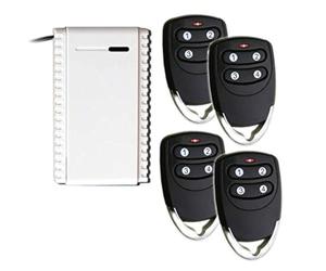 Hiland Kit récepteur + 4 télécommandes à codage Rolling Code 433,92 MHz, récepteur à 1 canal NO-C-NC universel 12-24 V + télécommande à 3 canaux