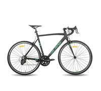 Hiland Road Bike 28 », City Bike, Cadre aluminium 700c, Freins à étrier, Hommes et Femmes, 14 Vitesses, M - Noir