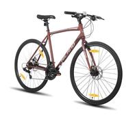 Hiland Vélo de route 28"",vélo de ville avec freins à disque pour hommes et femmes,Cadre en alliage d'aluminium，Shimano 21