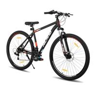 Hiland VTT 29 Pouces, Cadre en Aluminium, 21 Vitesses, Fourche à Suspension et Frein à Disque, VTT pour Hommes,Noir