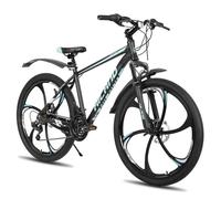 Hiland VTT adulte 26 pouces,18 vitesses,Freins à disque avant et arrière, 6 rayons, cadre en aluminium, Déplacements urbains