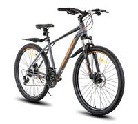 Hiland VTT Aluminium 21 Vitesses, Freins à Disque hydrauliques, Fourche Suspendue Lock-Out, Roue de 27,5 Pouces-Gris