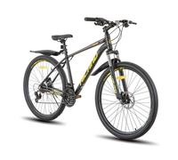 Hiland VTT Aluminium 21 Vitesses, Freins à Disque hydrauliques, Fourche Suspendue Lock-Out, Roue de 27,5 Pouces-Noir