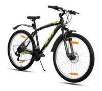 HILAND VTT homme - 27.5 pouces, 18 vitesses, cadre en acier à haute teneur en carbone, freins à disque, fourche à suspension -