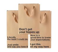 Hilarious Gift Bags, 5-Pieces Party Favor Sacks, Funny Gift Exchange Bags with Satirical Phrases, Bag Set Colorful Design, Party Supplies Reusable Material, Accessories for Home School 11x8x4 Inches