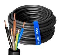 Hilark Cable Tech Câble souterrain courant fort NYY-J (5g6 mm², 50 mètres, Noir, PVC, 100% cuivre, Fabriqué en Europe)