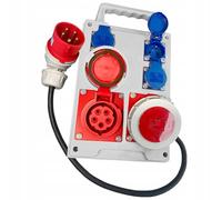 Hilark Cable Tech Coffret de Chantier Mobile alimenté par 2x32A fiche coudée Environ 5m