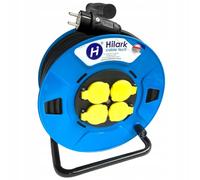 Hilark Cable Tech Enrouleur Cable Electrique H07RN-F 3x1,5 mm2 / 3g1,5 mm2 rallonge électrique avec Bloc Prises Professionnelle 10m