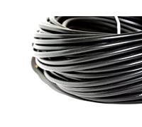 Hilark Cable Tech Fil électrique H03VV-F 3x1,5 mm2 (3g1,5 mm2) 3 Core Support PVC Secteur électrique Fil de Cuivre de Câble d'alimentation Noir (80 meter, Noir)