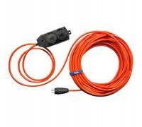 Hilark Cable Tech H07BQ-F 3x2,5 mm2 Electrical Cable Câble de rallonge avec Bloc de Prises Professionnel 4 Prises Orange/Noir - 15m